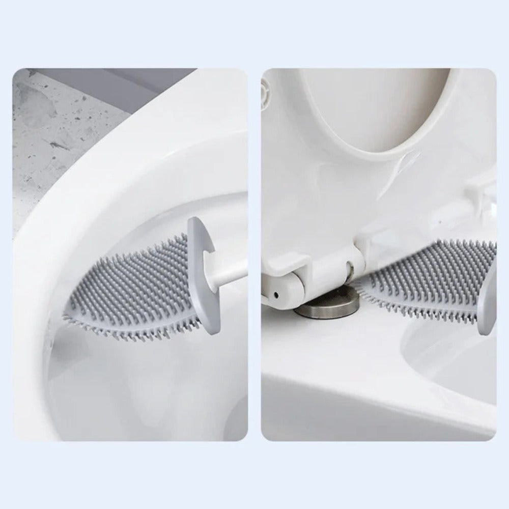 Brosse WC en Silicone avec Support Mural