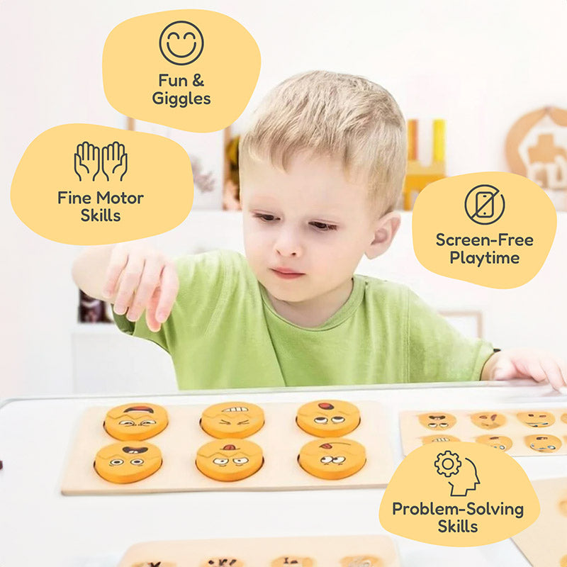 Wooden Funny Egg Faces Game, Ages 3+