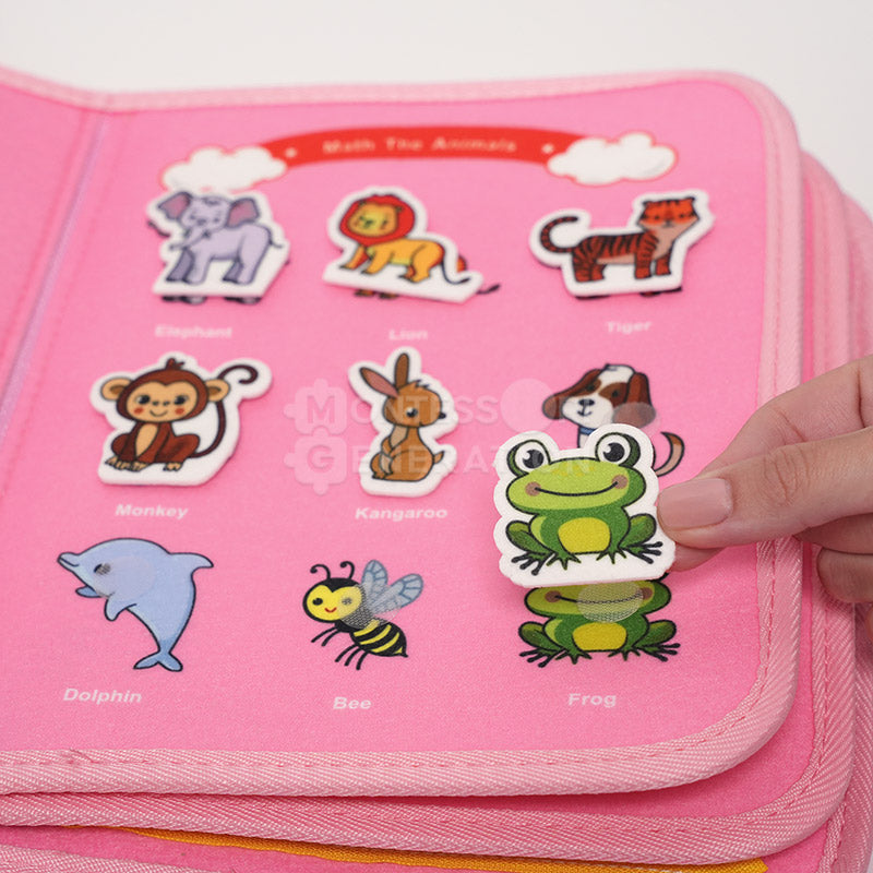 Felt Busy Book, 8 Interactive Pages, Ages 3+