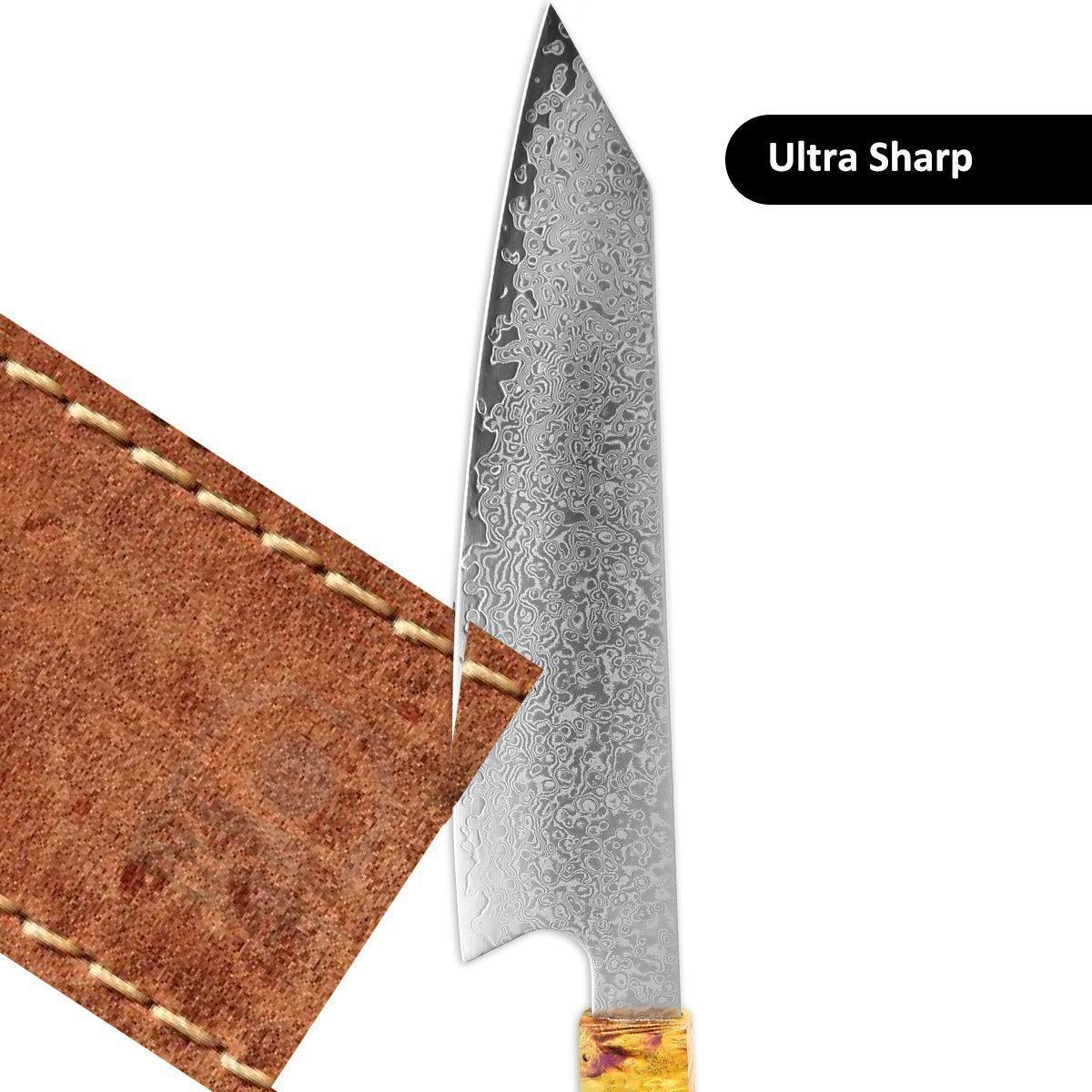 Japanese VG10 Damascus Steel Chef Knife, 8 Inch