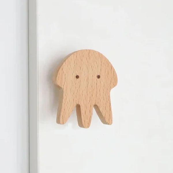 Patère murale animal en bois clair, style nordique