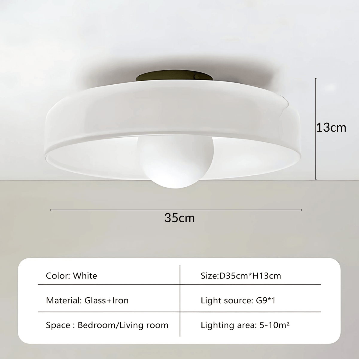 Applique ou plafonnier rond en verre brillant