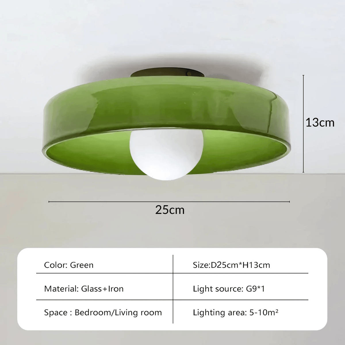 Applique ou plafonnier rond en verre brillant