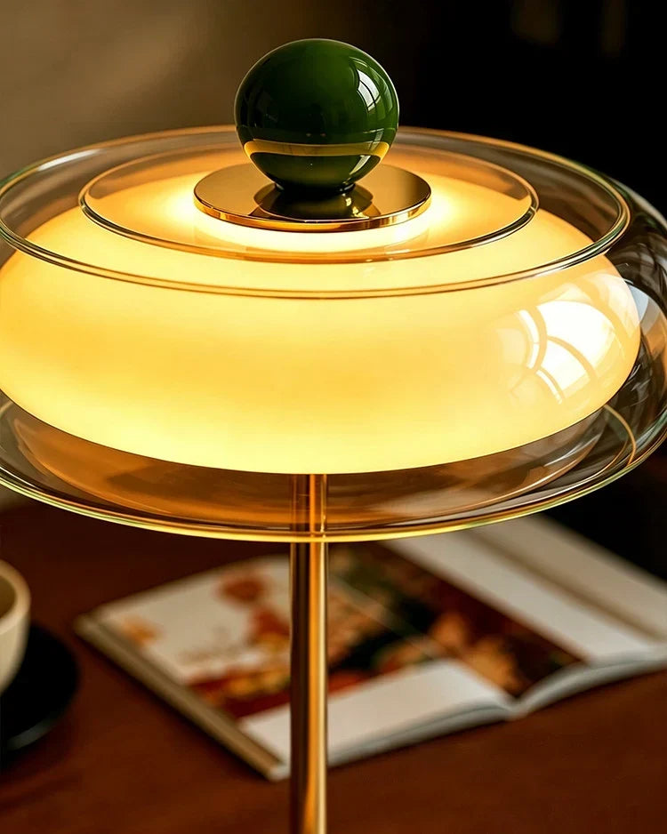Lampe de table rechargeable en verre, style rétro