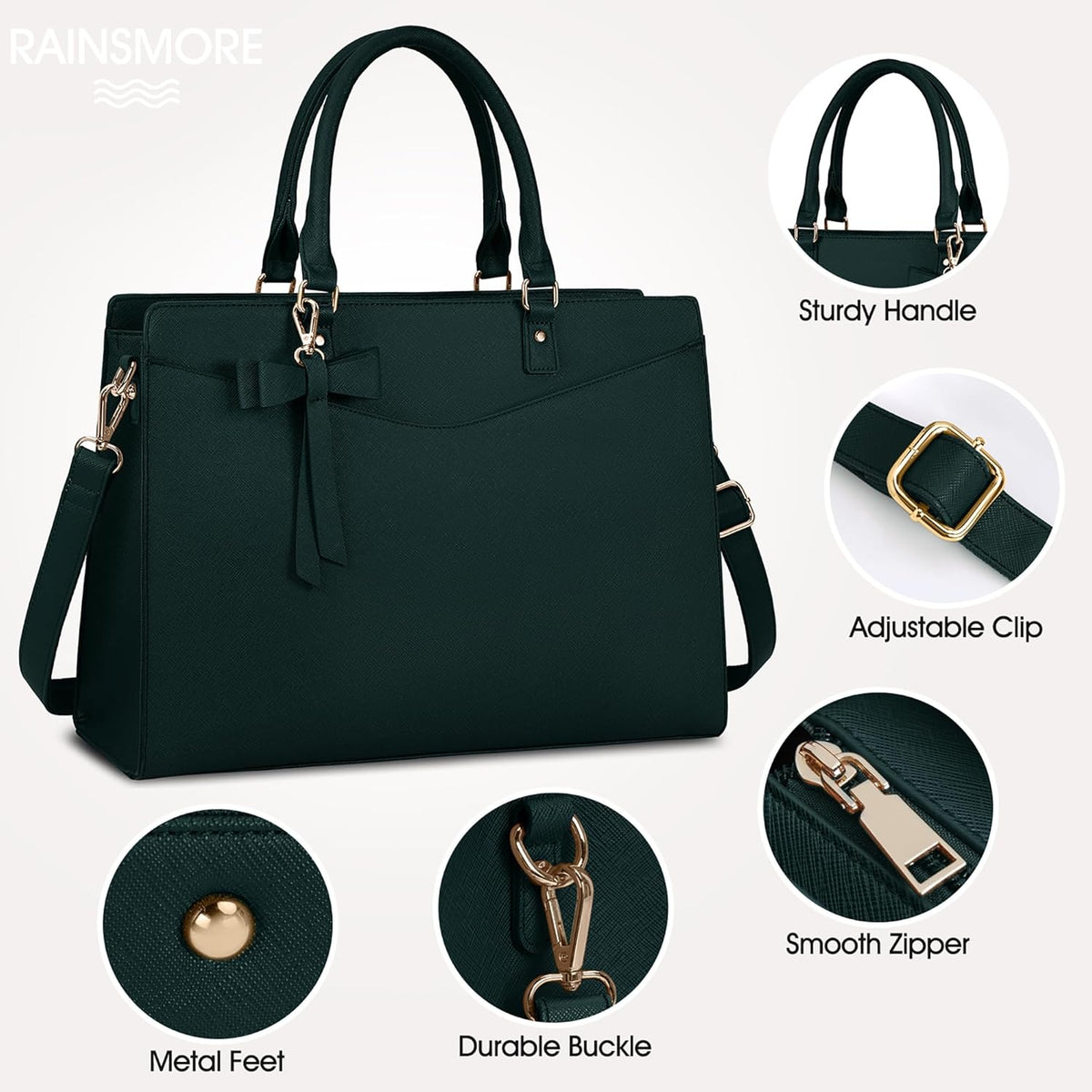 Sac cabas pour ordinateur en cuir PU déperlant