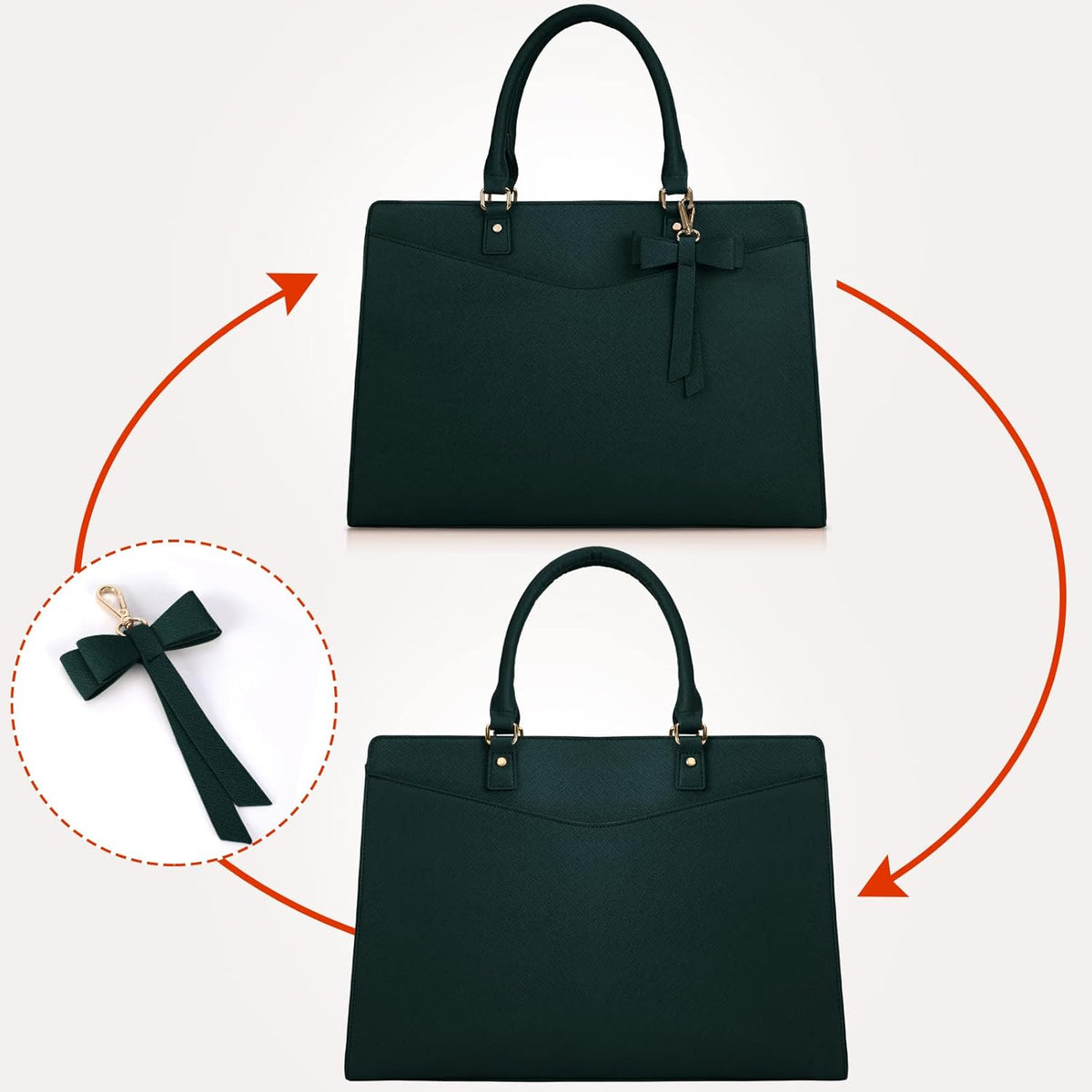 Sac cabas pour ordinateur en cuir PU déperlant