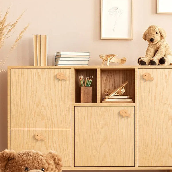 Patère murale animal en bois clair, style nordique