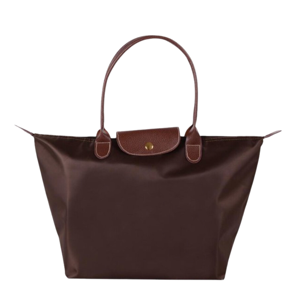 Sac cabas en nylon déperlant avec finitions en cuir