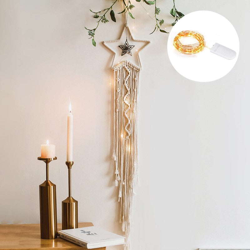 DreamWeaver Macramé - Décoration Murale Lumineuse