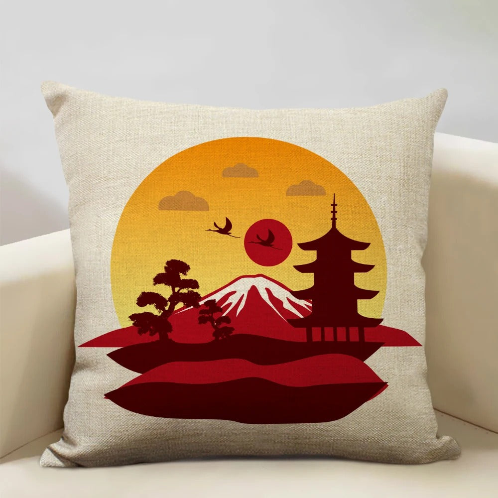 BeauRêve - Housse de Coussin Mont Fuji 45 x 45 cm