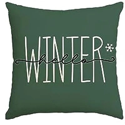 Housse de Coussin Sapin - Esprit Hiver en Coton Tissé