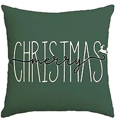 Housse de Coussin Sapin - Esprit Hiver en Coton Tissé