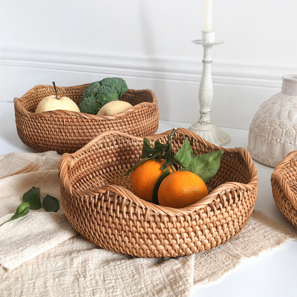 Round Handwoven Rattan Basket