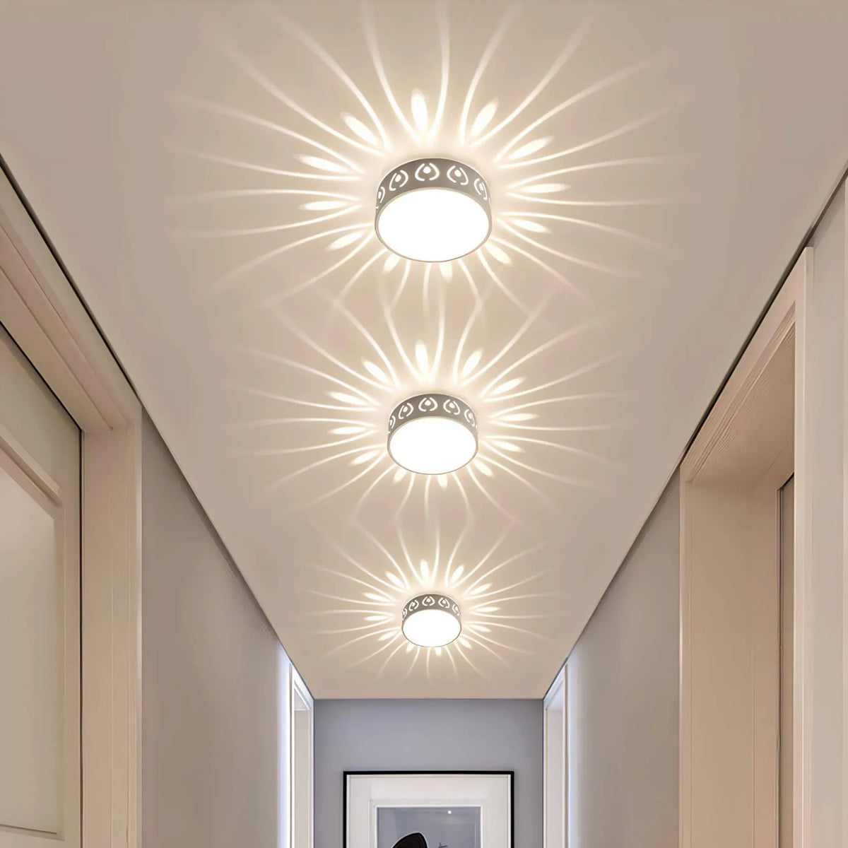 Crystal Acrylic LED Ceiling Light, Ray Pattern