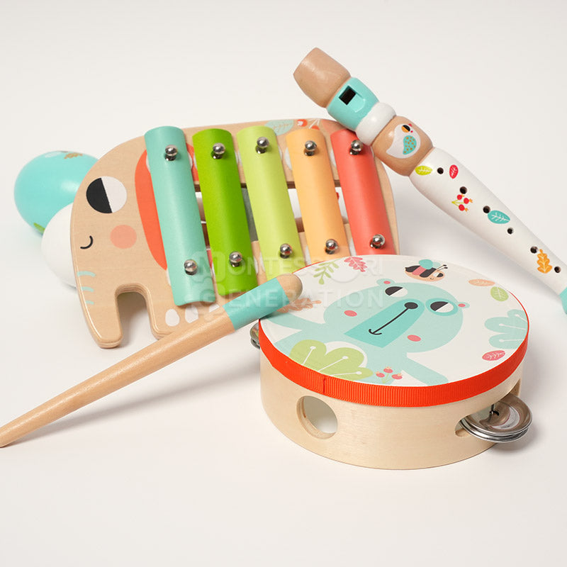 Wooden Music Set with 5 Instruments, from 2 Years