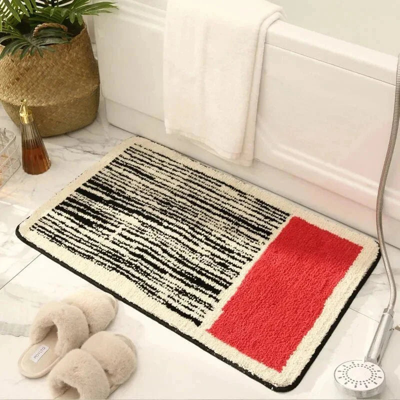 Tapis de bain abstrait nordique antidérapant