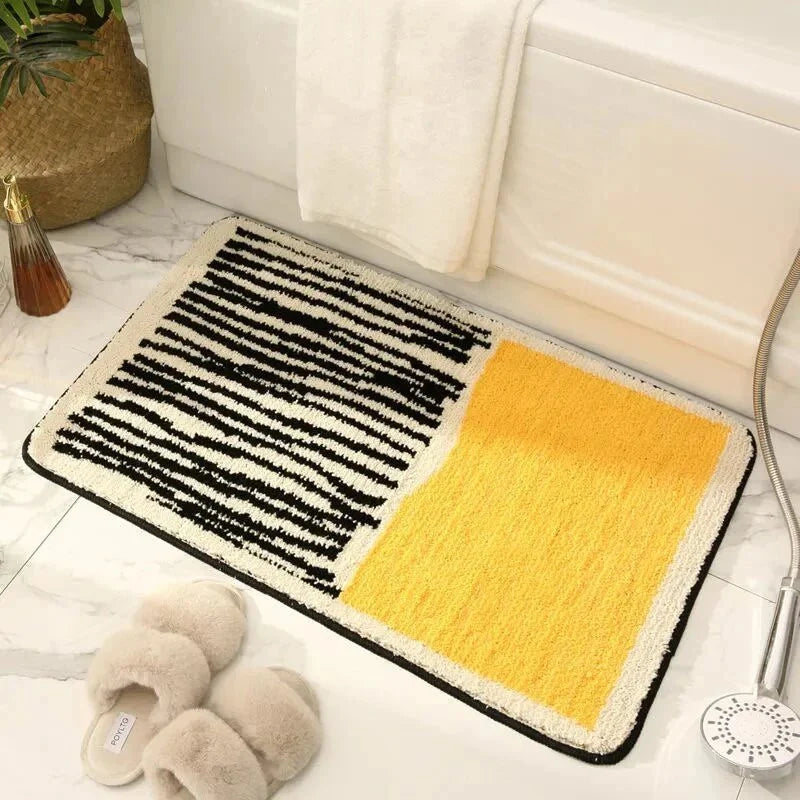 Tapis de bain abstrait nordique antidérapant