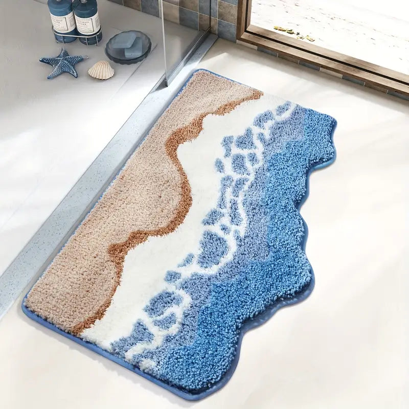 Ocean Waves Microfibre Bath Mat