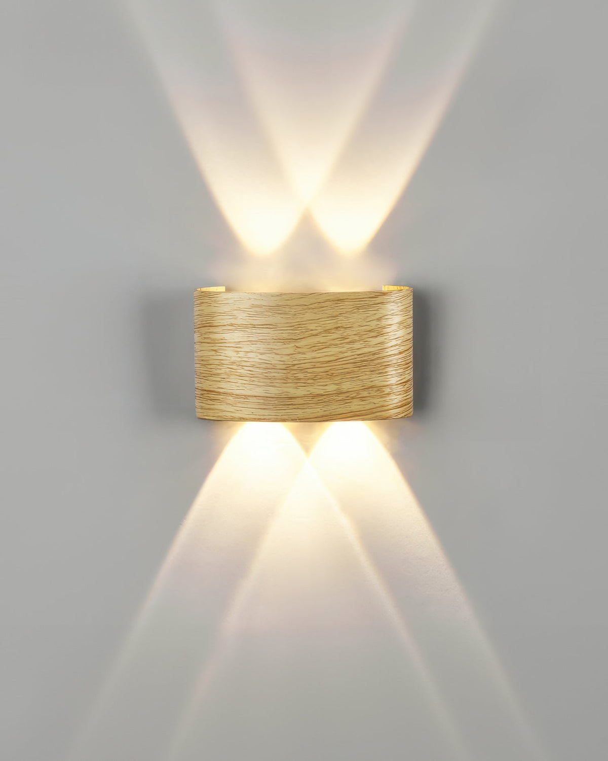 Wood-Effect Aluminium LED Wall Light, IP65