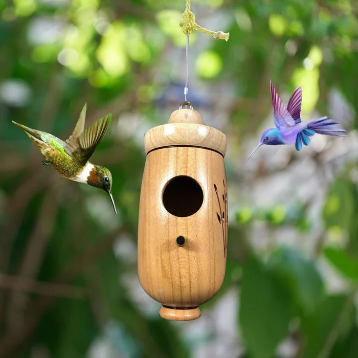 Wooden Hummingbird Nest Box