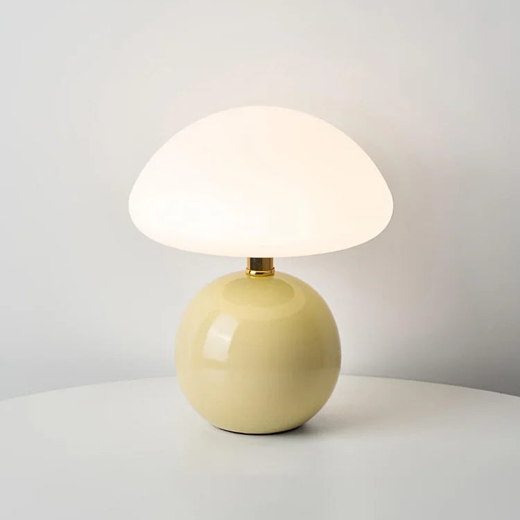 Ceramic Mushroom Table Lamp, 3-Colour LED Light