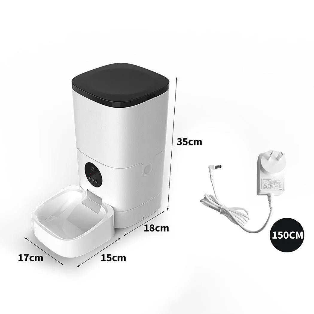 Distributeur de croquettes connecté avec caméra, 6 L