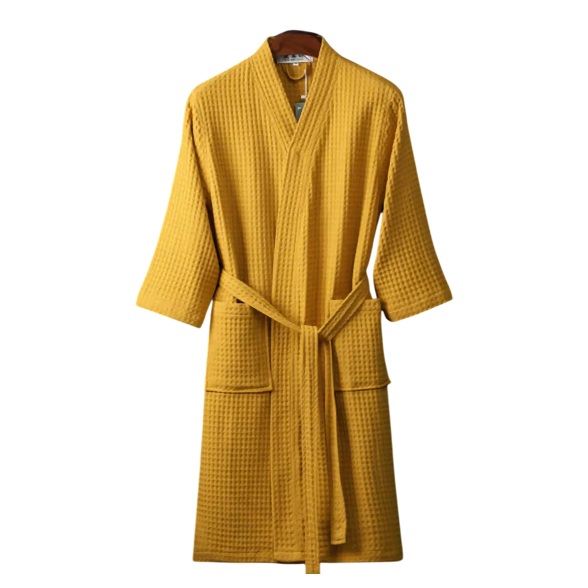 Women's Waffle Cotton Bathrobe, V-Neck & Pockets