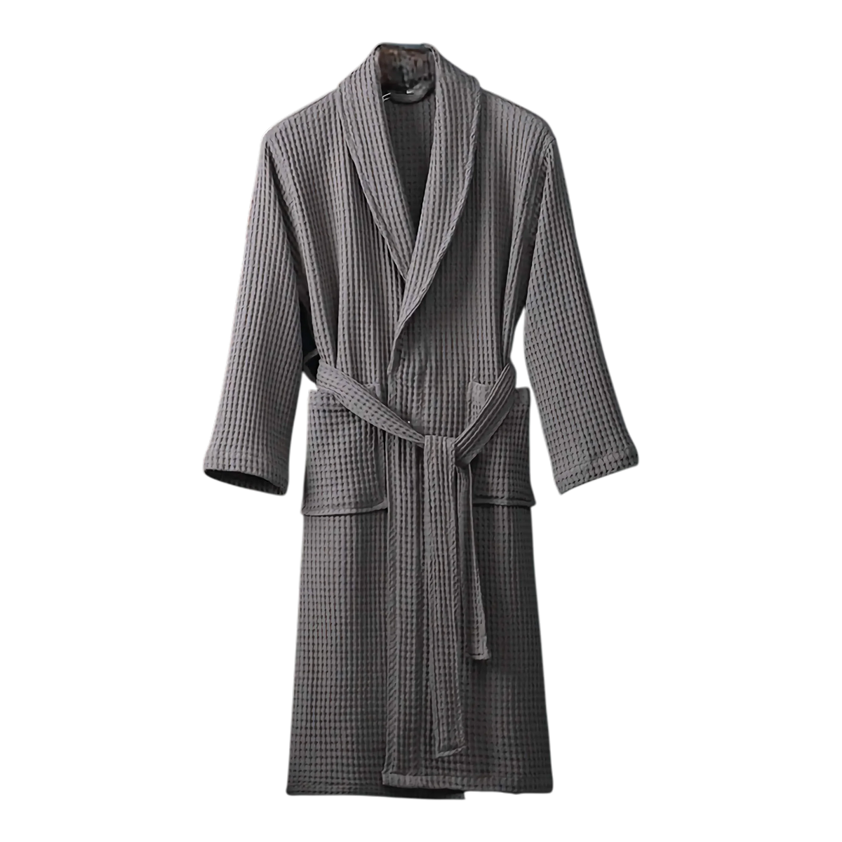 Women's Waffle Cotton Bathrobe, V-Neck & Pockets