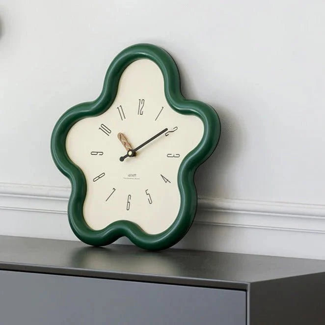 Horloge murale fleur 3D à balancier, mécanisme silencieux