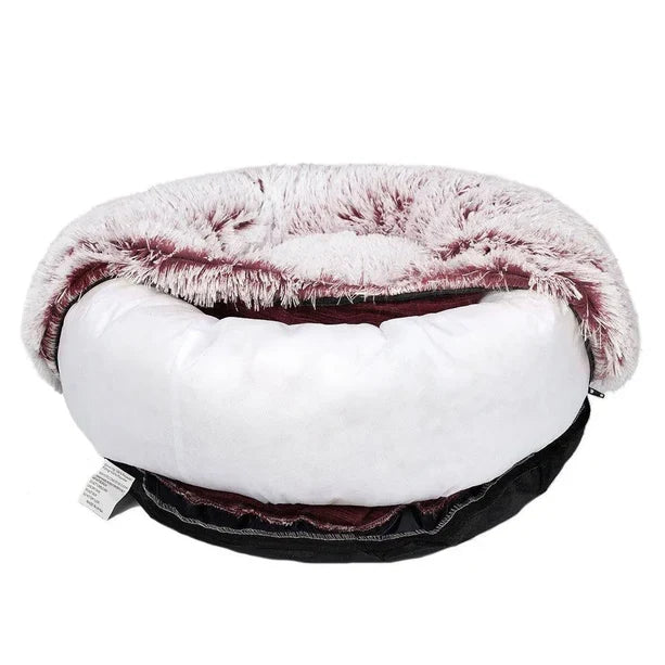 Panier rond moelleux pour chien, housse amovible