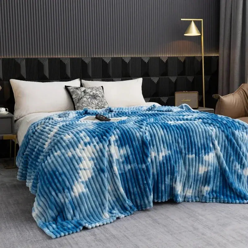 Tie-Dye Flannel Fleece Throw, Thick and Soft