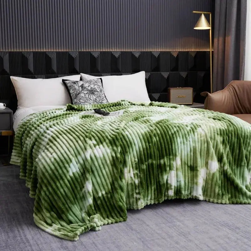 Tie-Dye Flannel Fleece Throw, Thick and Soft