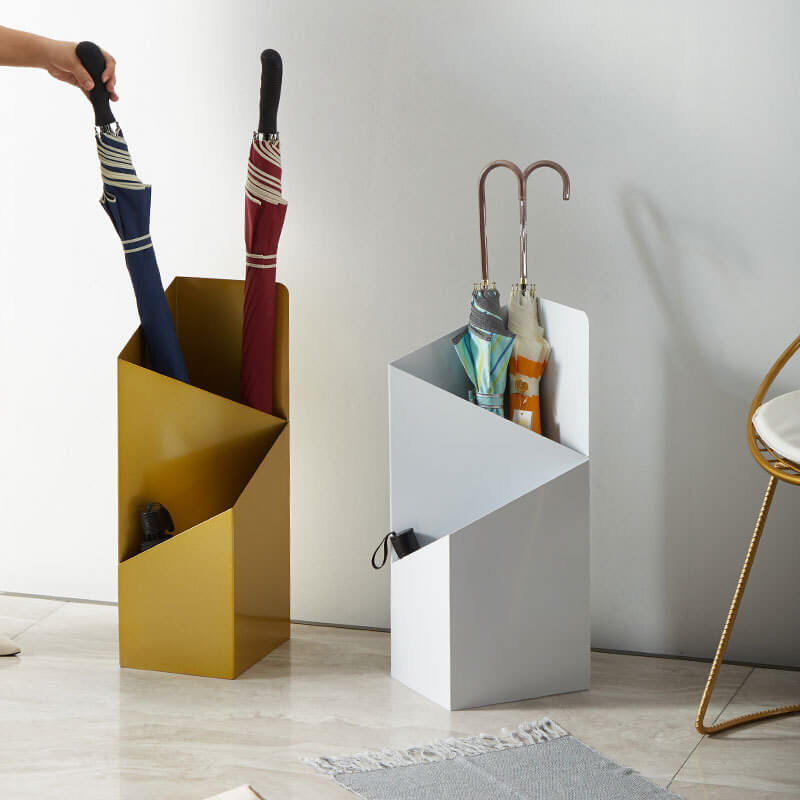 Porte-parapluie en métal, design scandinave géométrique