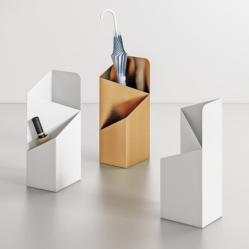 Porte-parapluie en métal, design scandinave géométrique