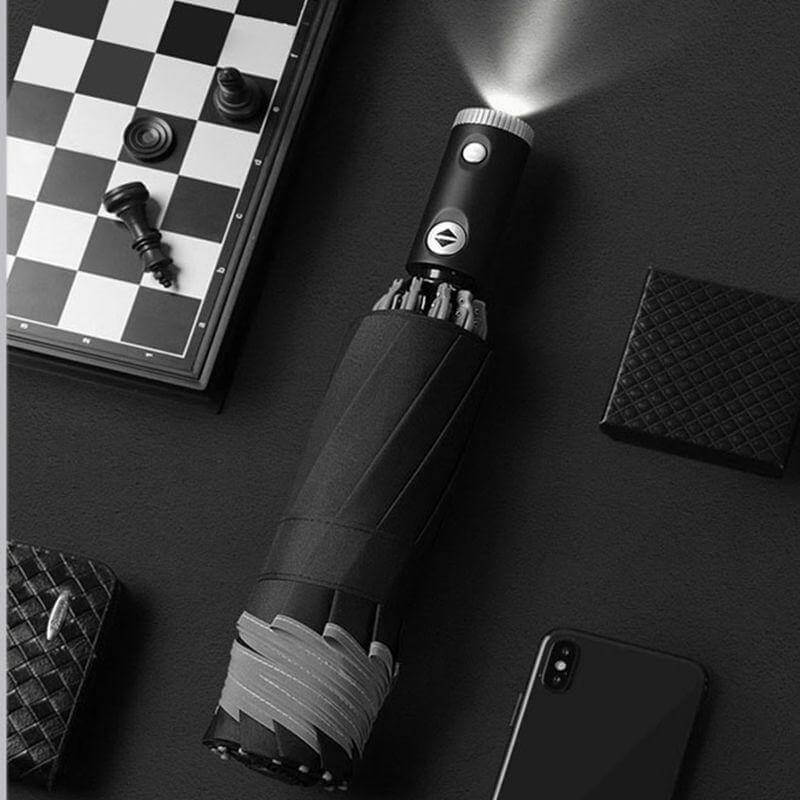 Inverted Folding Umbrella with Push-Button Opening