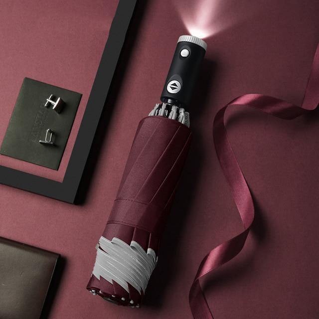 Inverted Folding Umbrella with Push-Button Opening