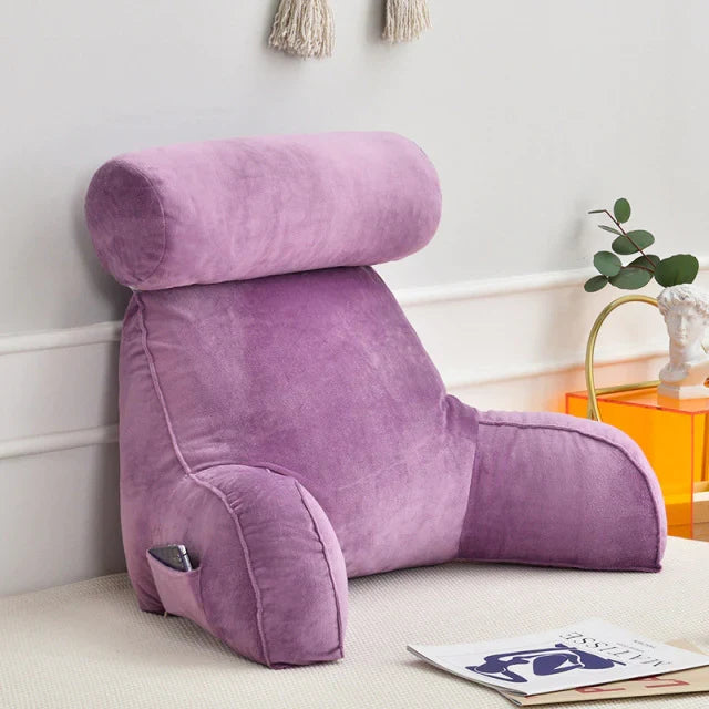 Coussin de lecture avec accoudoirs et poche latérale