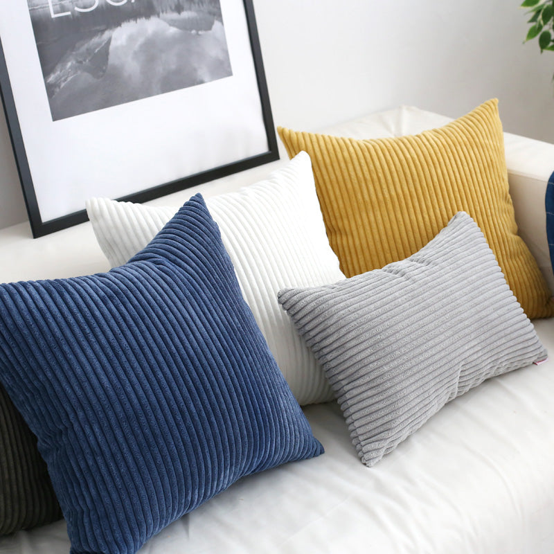 Housse de coussin en velours côtelé, 26 couleurs