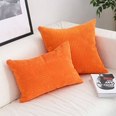 Housse de coussin en velours côtelé, 26 couleurs
