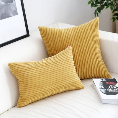 Housse de coussin en velours côtelé, 26 couleurs