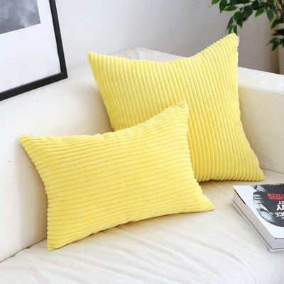 Housse de coussin en velours côtelé, 26 couleurs