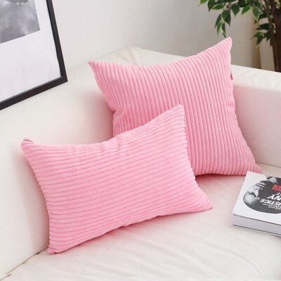 Housse de coussin en velours côtelé, 26 couleurs