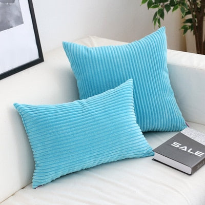 Housse de coussin en velours côtelé, 26 couleurs