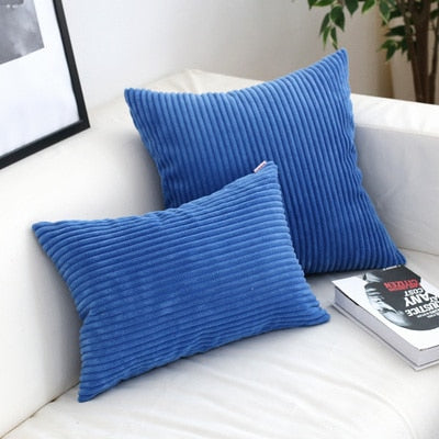 Housse de coussin en velours côtelé, 26 couleurs
