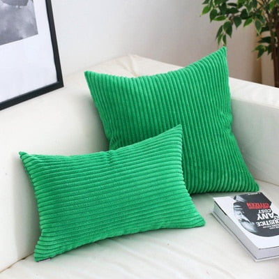 Housse de coussin en velours côtelé, 26 couleurs