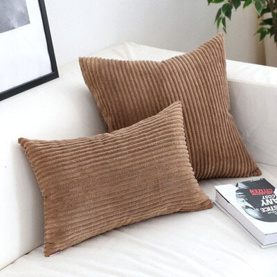 Housse de coussin en velours côtelé, 26 couleurs