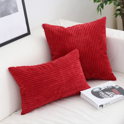 Housse de coussin en velours côtelé, 26 couleurs