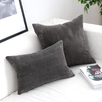 Housse de coussin en velours côtelé, 26 couleurs