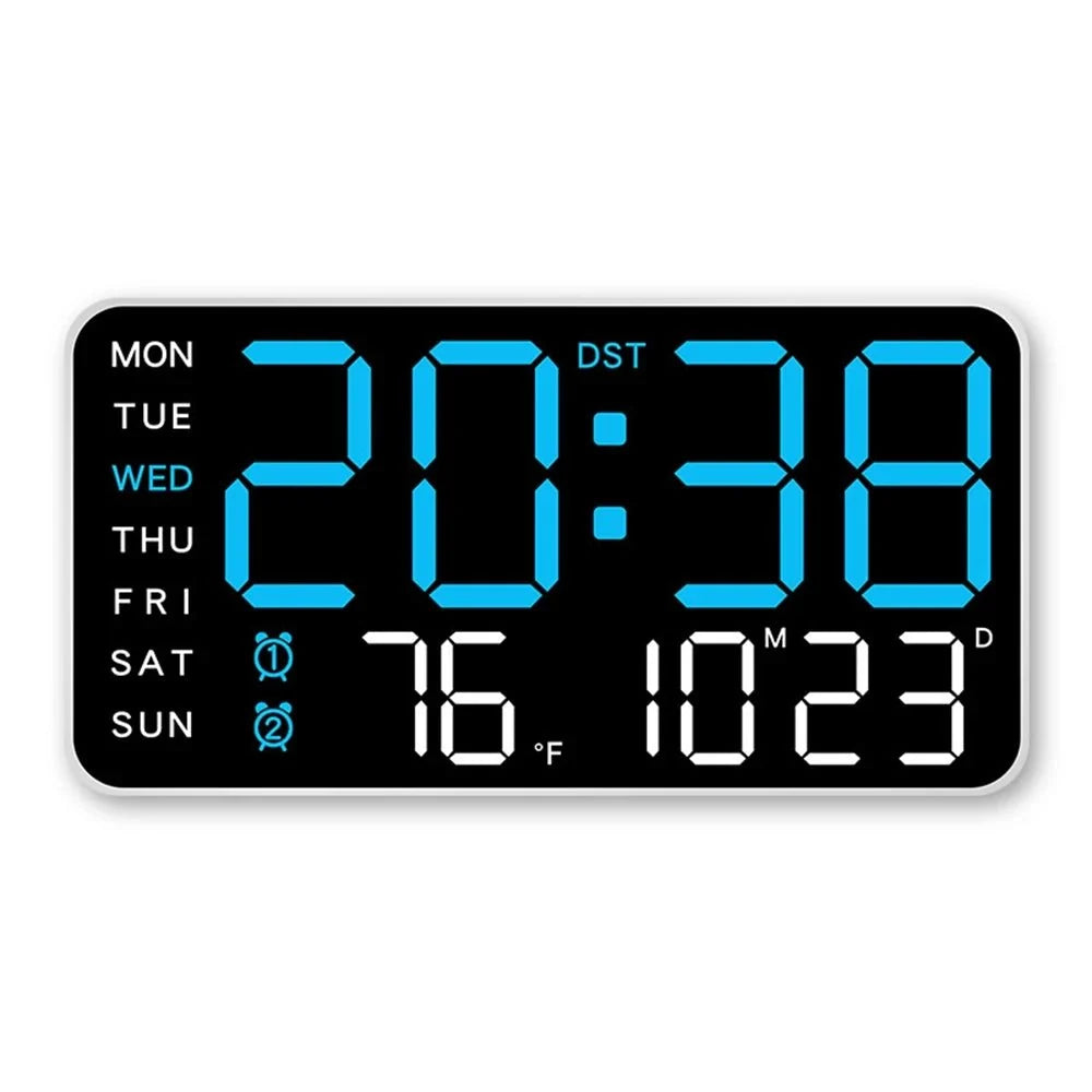 Réveil LED avec calendrier et température, à poser ou fixer