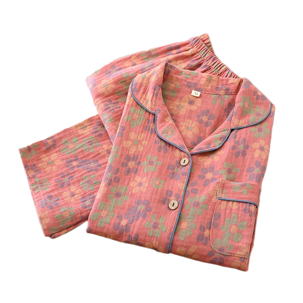 Pyjama femme en coton à motif marguerites